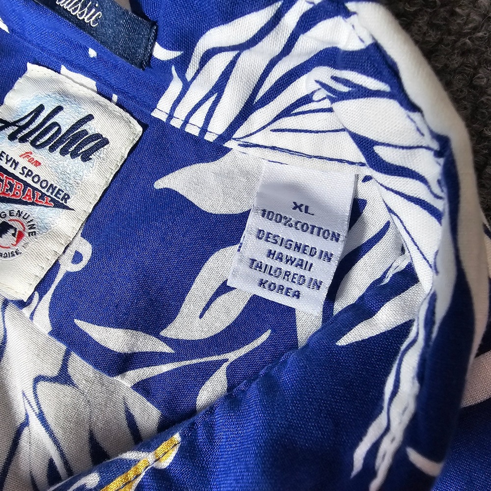 Reyn Spooner MLB Kansas City Royals Hawaiian Shirt Mens XL Blue Floral Cotton - Picture 6 of 10